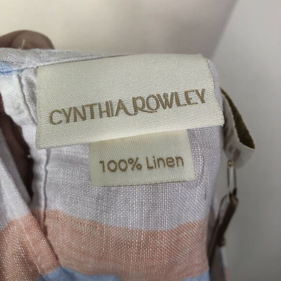NEW Cynthia Rowley 100% Linen Striped Shift Dress - Picture 5 of 9